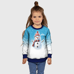 Свитшот детский Веселый снеговичок, цвет: 3D-синий — фото 2