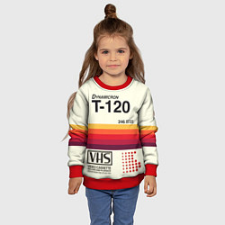 Свитшот детский VHS ретро видеокассета, цвет: 3D-красный — фото 2