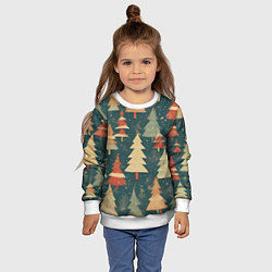 Свитшот детский Елки новый год, цвет: 3D-белый — фото 2