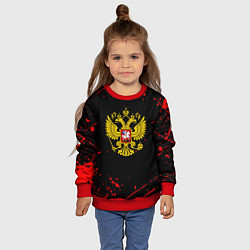 Свитшот детский Краски Россия герб, цвет: 3D-красный — фото 2