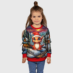 Свитшот детский Новый год 2024 символ года дракон, цвет: 3D-красный — фото 2