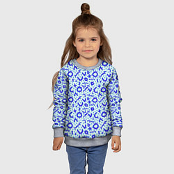Свитшот детский Синие каракули, цвет: 3D-меланж — фото 2