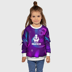 Свитшот детский Радио Новая Песня Фиолетовый стиль, цвет: 3D-белый — фото 2