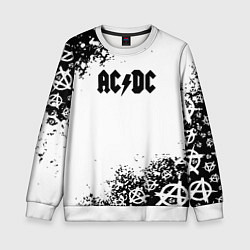 Свитшот детский AC DC anarchy rock, цвет: 3D-белый