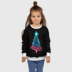 Свитшот детский Неоновая ёлка, цвет: 3D-белый — фото 2