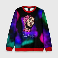 Свитшот детский Lil peep рэп неоновый градиент, цвет: 3D-красный