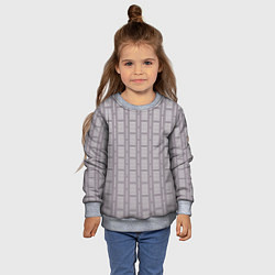 Свитшот детский Тёплый серый паттерн кружочки, цвет: 3D-меланж — фото 2