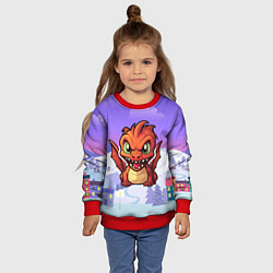 Свитшот детский Агрессивный дракон 2024, цвет: 3D-красный — фото 2