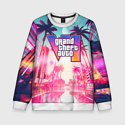 Свитшот детский Gta 6 logo vice city style, цвет: 3D-белый