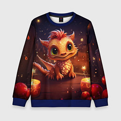 Свитшот детский Чудо хранитель праздника дракон, цвет: 3D-синий