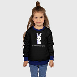 Свитшот детский Саркастичный кролик, цвет: 3D-синий — фото 2
