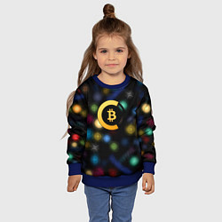 Свитшот детский Bitcoin logo criptomoney, цвет: 3D-синий — фото 2