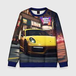 Свитшот детский GTA 6 porshe, цвет: 3D-синий