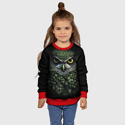 Свитшот детский Зелено черная сова, цвет: 3D-красный — фото 2