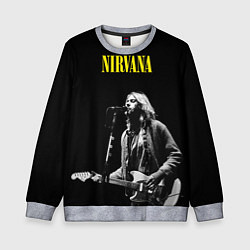 Свитшот детский Группа Nirvana Курт Кобейн, цвет: 3D-меланж