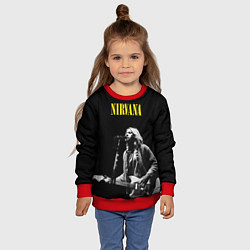 Свитшот детский Группа Nirvana Курт Кобейн, цвет: 3D-красный — фото 2