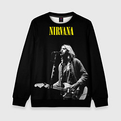 Свитшот детский Группа Nirvana Курт Кобейн, цвет: 3D-черный