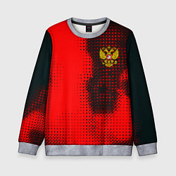 Свитшот детский Россия герб спорт краски, цвет: 3D-меланж