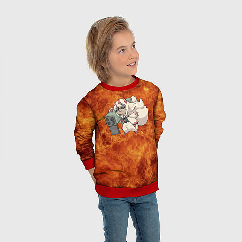 Детский свитшот Взрывоопасная Фапута / 3D-Красный – фото 3