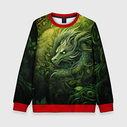 Свитшот детский Зеленый лесной дракон 2024, цвет: 3D-красный