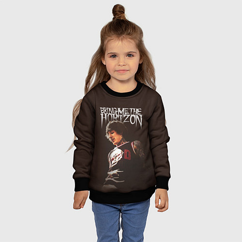 Детский свитшот Oli Sykes - Bring Me the Horizon / 3D-Черный – фото 4