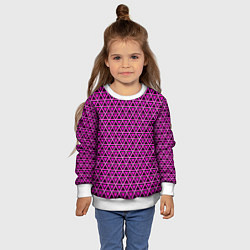 Свитшот детский Розовые и чёрные треугольники, цвет: 3D-белый — фото 2