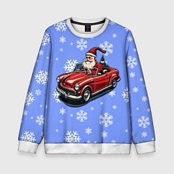 Свитшот детский Дед Мороз едет на машине, цвет: 3D-белый
