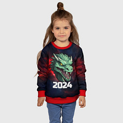 Свитшот детский Злой дракон 2024, цвет: 3D-красный — фото 2