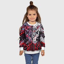 Свитшот детский Адская каменная броня красная, цвет: 3D-белый — фото 2