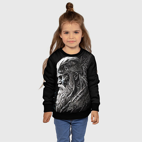 Детский свитшот Лидер викингов / 3D-Черный – фото 4