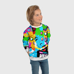 Свитшот детский Girls face - pop art, цвет: 3D-белый — фото 2