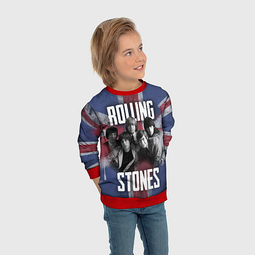 Детский свитшот Rolling Stones - Great britain / 3D-Красный – фото 3