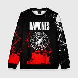 Свитшот детский Ramones краски метал группа, цвет: 3D-черный