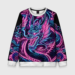 Детский свитшот Neon Japanese dragon - irezumi