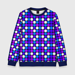 Детский свитшот Фиолетовые, синие и белые квадраты