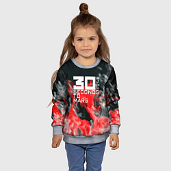 Свитшот детский Seconds to mars fire, цвет: 3D-меланж — фото 2