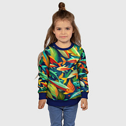 Свитшот детский Стая пестрых рыбок паттерн, цвет: 3D-синий — фото 2