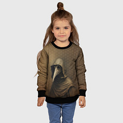 Свитшот детский Чумной доктор в балахоне, цвет: 3D-черный — фото 2