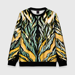 Свитшот детский Камень и жёлтый огонь, цвет: 3D-черный