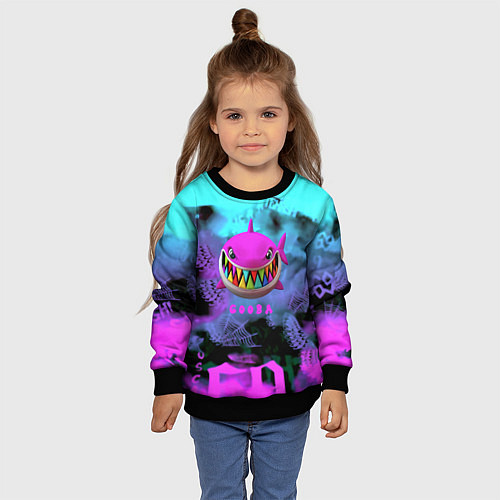 Детский свитшот 6ix9ine neon / 3D-Черный – фото 4