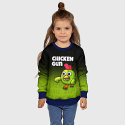 Свитшот детский Chicken Gun - Zombie Chicken, цвет: 3D-синий — фото 2