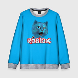 Свитшот детский Roblox синий кот, цвет: 3D-меланж