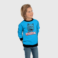 Свитшот детский Roblox синий кот, цвет: 3D-черный — фото 2