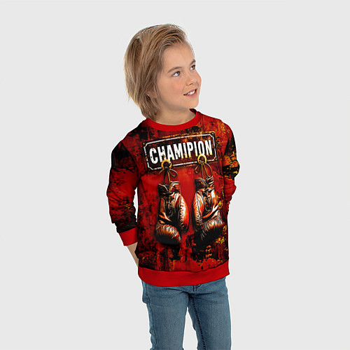 Детский свитшот Champion boxing / 3D-Красный – фото 3