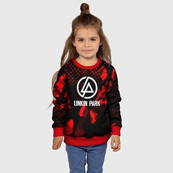 Свитшот детский Linkin park краски текстуры, цвет: 3D-красный — фото 2