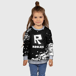 Свитшот детский Roblox белая краска, цвет: 3D-меланж — фото 2