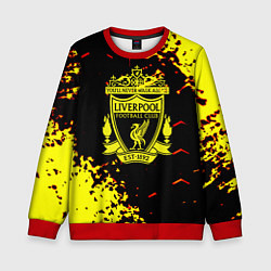 Свитшот детский Liverpool жёлтые краски текстура, цвет: 3D-красный