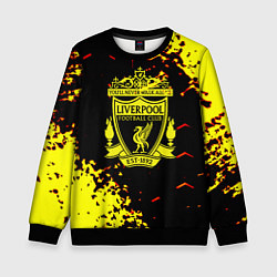 Свитшот детский Liverpool жёлтые краски текстура, цвет: 3D-черный