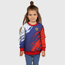 Свитшот детский Россия Sport брызги красок триколор, цвет: 3D-красный — фото 2