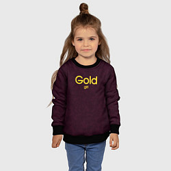 Свитшот детский Gold girl, цвет: 3D-черный — фото 2